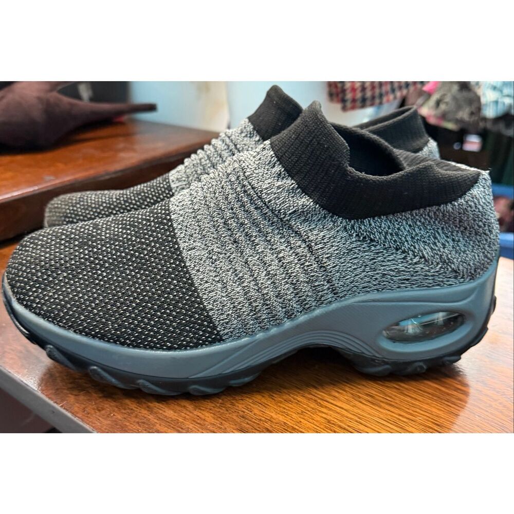 Gray Knit Breathable Slip On Sneakers Women’s Size 9 - Picture 5 of 8